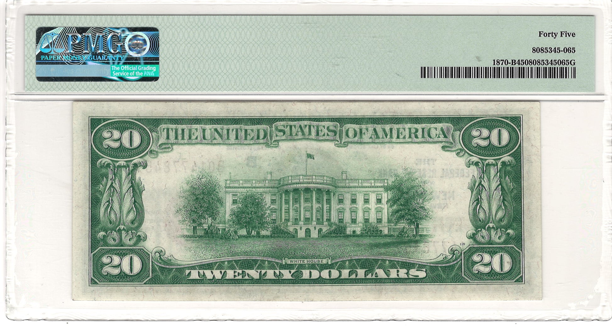 $20 1929 Federal Reserve Bank Note FRBN New York PMG Choice Extremely Fine 45 Fr#1870-B (BA Block)&nbsp;