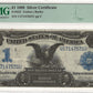 $1 1899 Black Eagle Note Large Silver Certificate PMG About Uncirculated 55 EPQ Fr#233