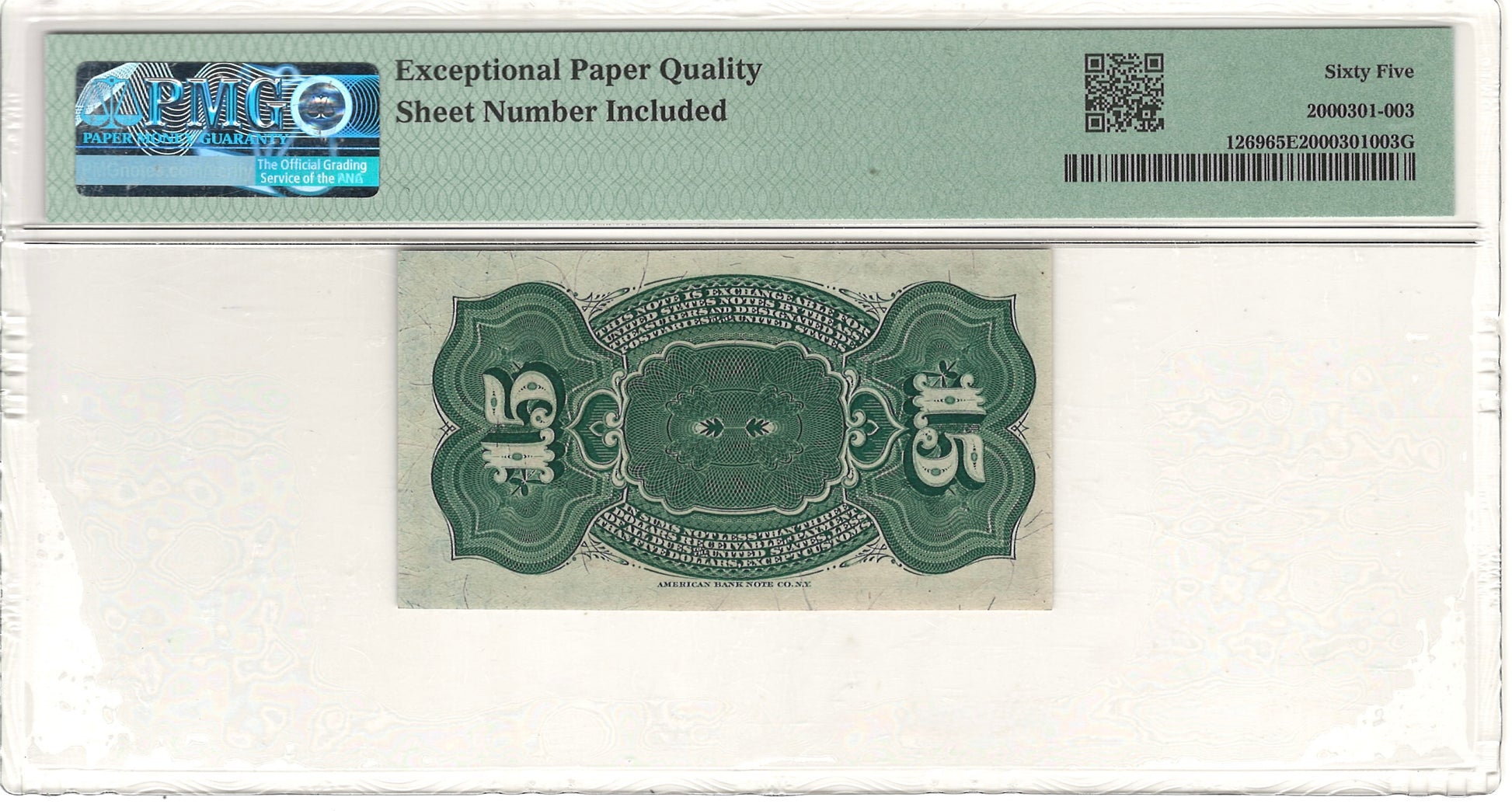 15 Cents Fourth Issue Fractional Currency PMG Gem Uncirculated 65 EPQ Fr#1269
