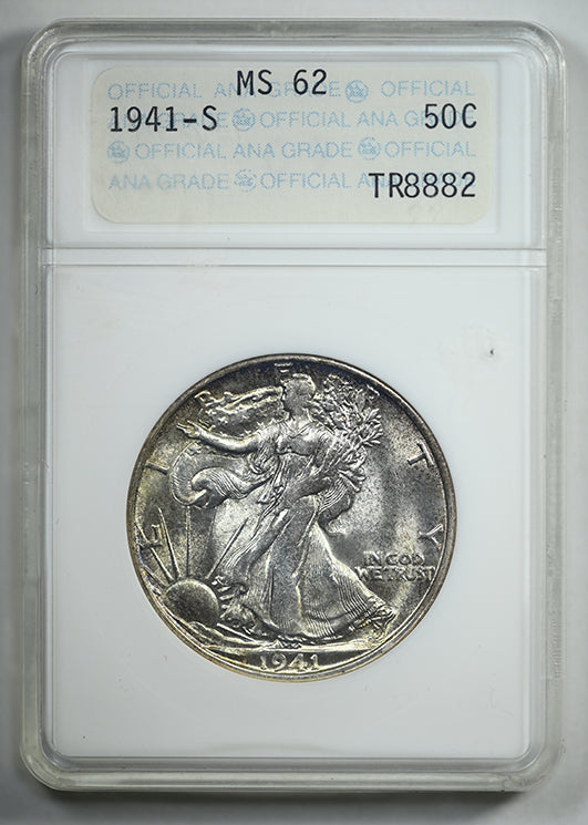 1941-S Walking Liberty Half Dollar 50C ANA Soapbox MS62