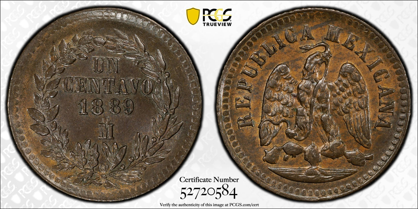 1889-Mo Mexico 1C Centavo PCGS MS63BN